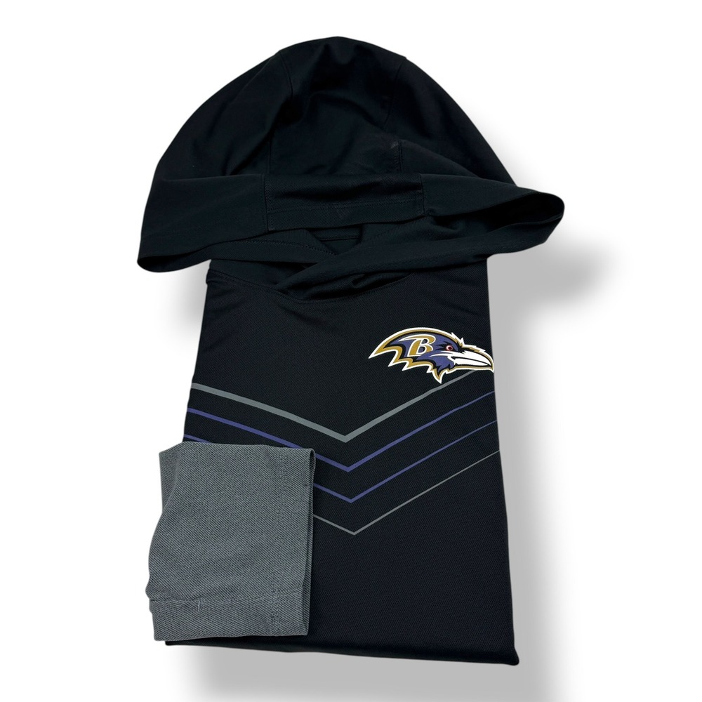 Nike Baltimore Ravens NFL Dri-Fit‎ Hoodie Mens XXL Black Grey NKMD-182N